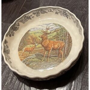 Queens Quintessential Game Stag Deer‎ Pie Dish Quiche Pan Baking 9 Inch